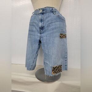 ***SOLD********Levi's Long Shorts Upcycled Bohemian Hippie Grunge